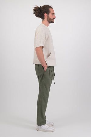 Jorge Linen Blend Drop-Crotch Drawstring Pants