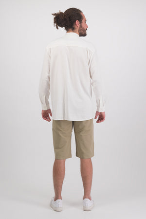 Iodine Front Pocket Linen-Blend Shirt