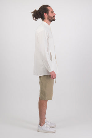Iodine Front Pocket Linen-Blend Shirt