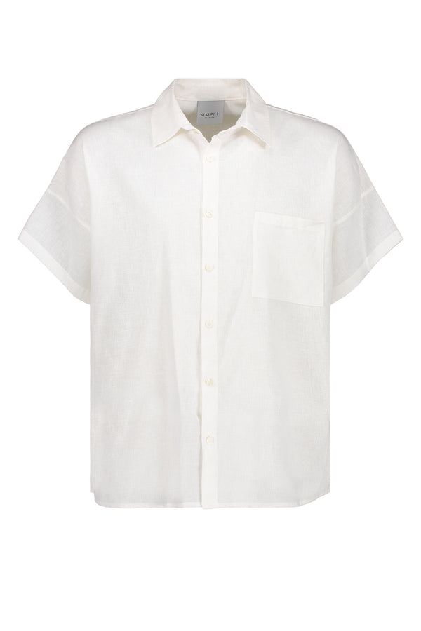 Bismuth Short Sleeved Linen Blend Shirt