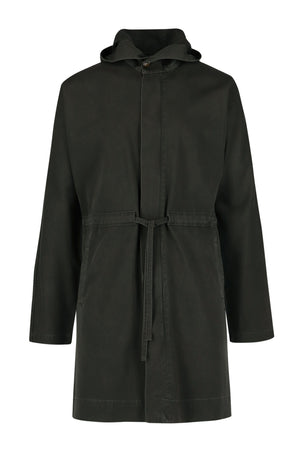 Luna Washed Twill Front Zip Hooded Coat