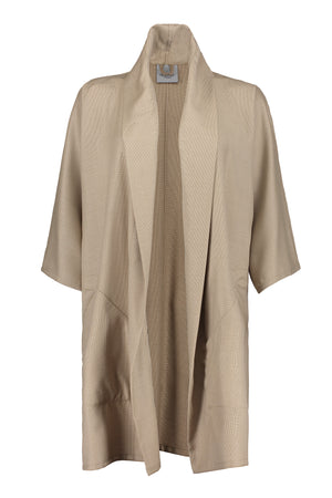 Pollux Wool Linen Blend Open Kimono Coat