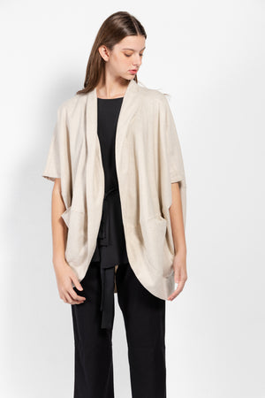 Conejito Oversized Linen-Blend Vest