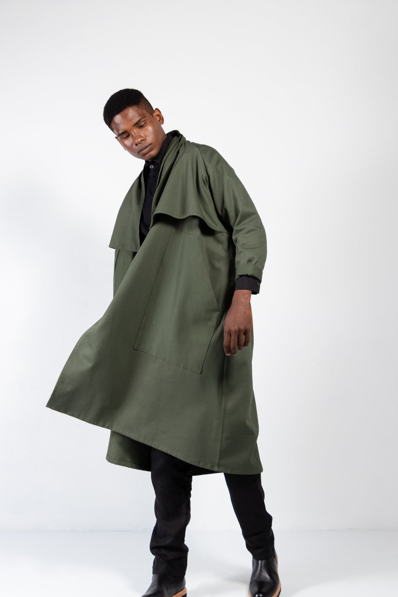 Cromo II Cotton Twill Open Trench Coat - Simple by Trista
