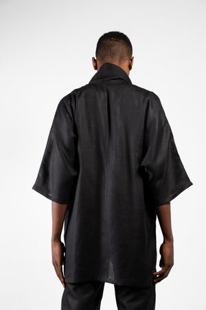 Pollux Linen Open Kimono Coat