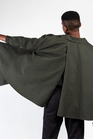 Spike Twill Draped Front Jacket