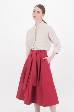 Lambda Belted High Waisted Full Skirt