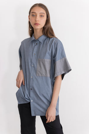 Tin Short Sleeved Piece-Dyed Shirt