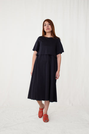 Dandelion Poplin Short-Sleeved Layered Dress