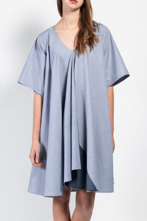 Juno Lightweight Cotton Dress With Contrasting Panel